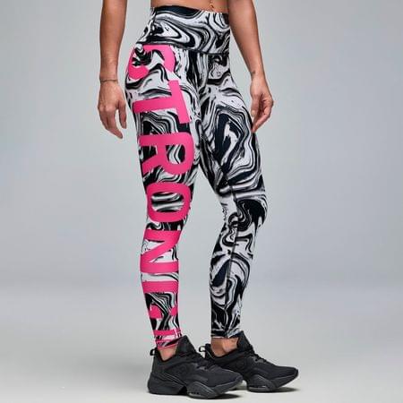 STRONG iD High Waisted Ankle Leggings - White/Black