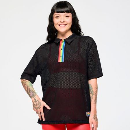 Zumba Oversized Mesh Polo